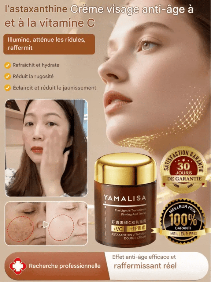 Crème visage anti-rides à l'astaxanthine et à la vitamine C RDC