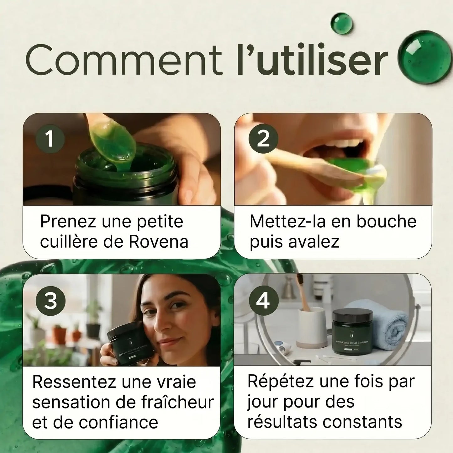 Gel aux Plantes Contrôle des Odeurs & Neutralisez la mauvaise haleine à la source CD