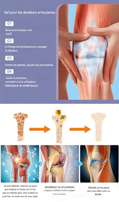 Gel apaisant pour les douleurs musculaires, détendez vos articulations et vos muscles CMD